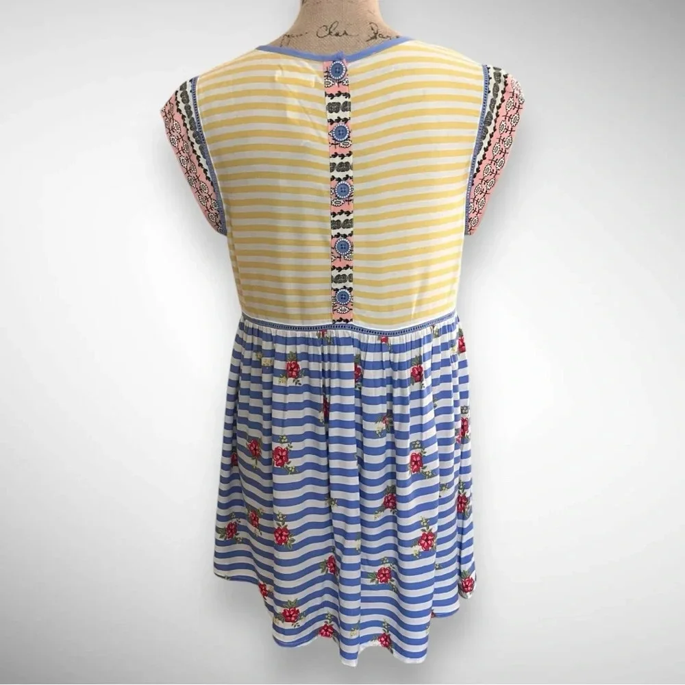 MATILDA JANE On My Mind Women's Short Sleeve Loose Fit Striped Top Medium | NWT - Picture 4 of 7